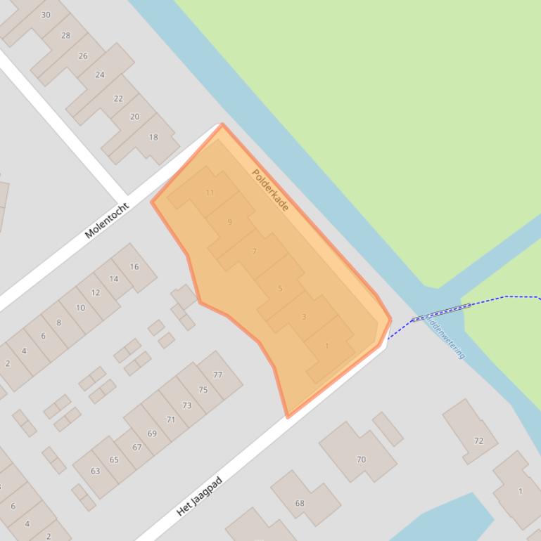 Kaart van postcodegebied 3461JC.