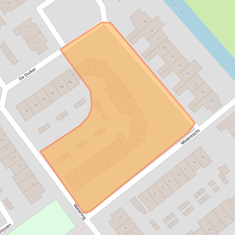 Kaart van postcodegebied 3461JD.