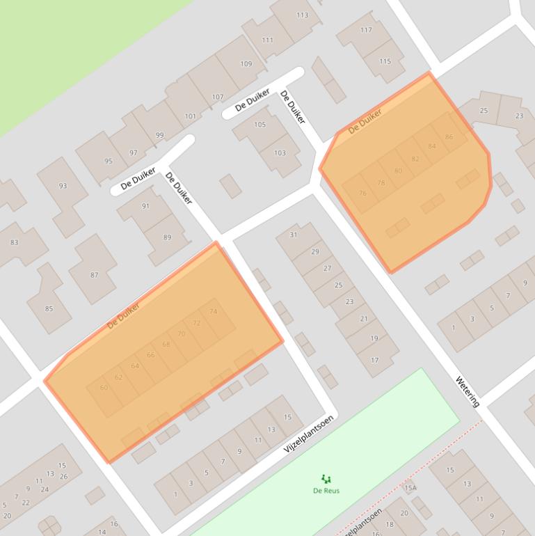 Kaart van postcodegebied 3461JG.