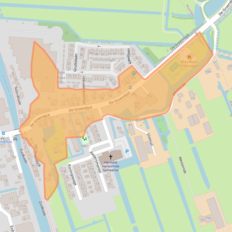 Kaart van postcodegebied 3465JB.