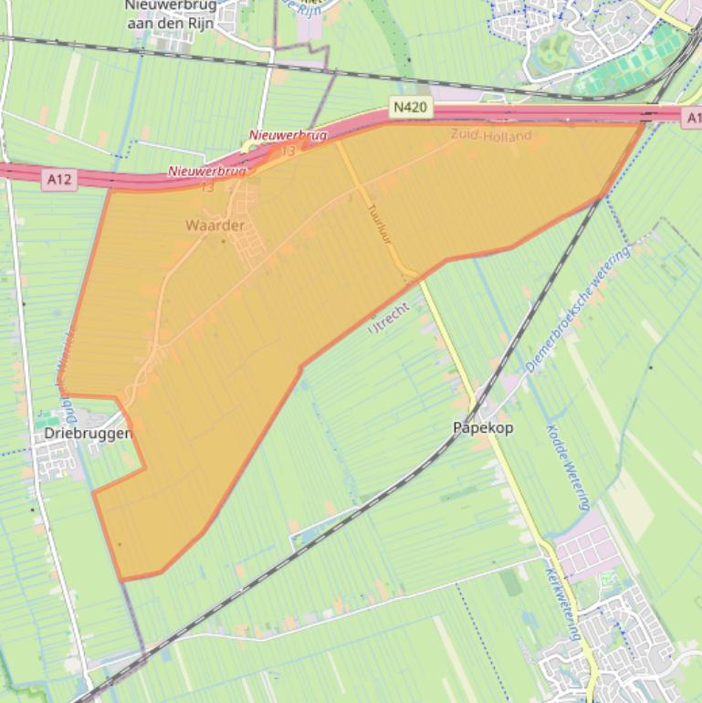Kaart van postcodegebied 3466.