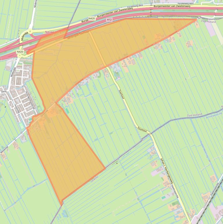 Kaart van postcodegebied 3466LA.