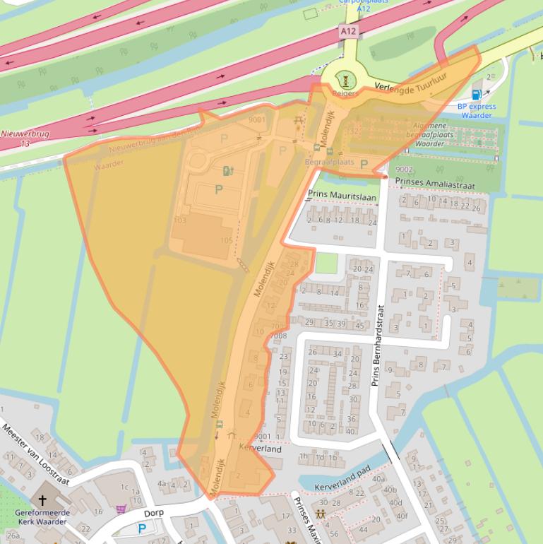 Kaart van postcodegebied 3466NB.