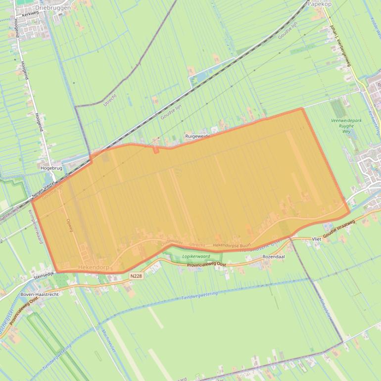 Kaart van postcodegebied 3467.