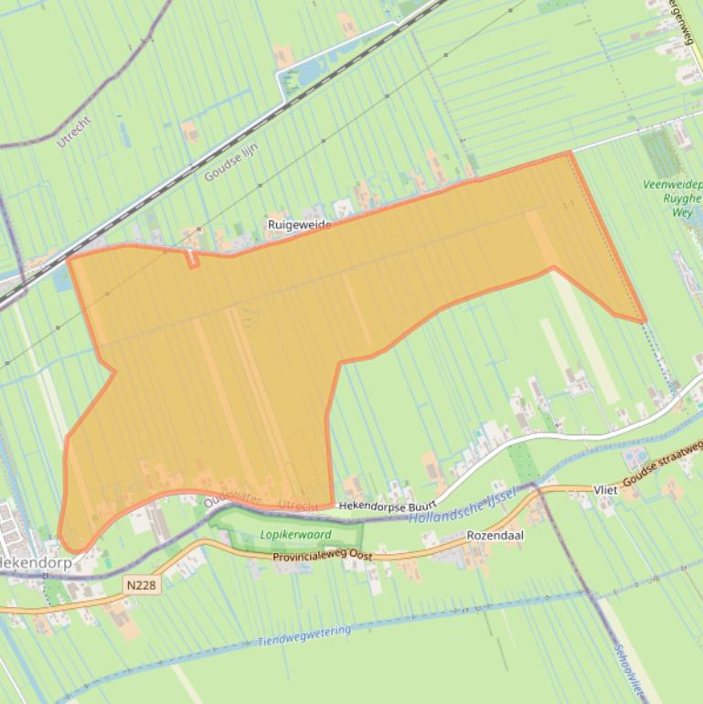 Kaart van postcodegebied 3467PA.