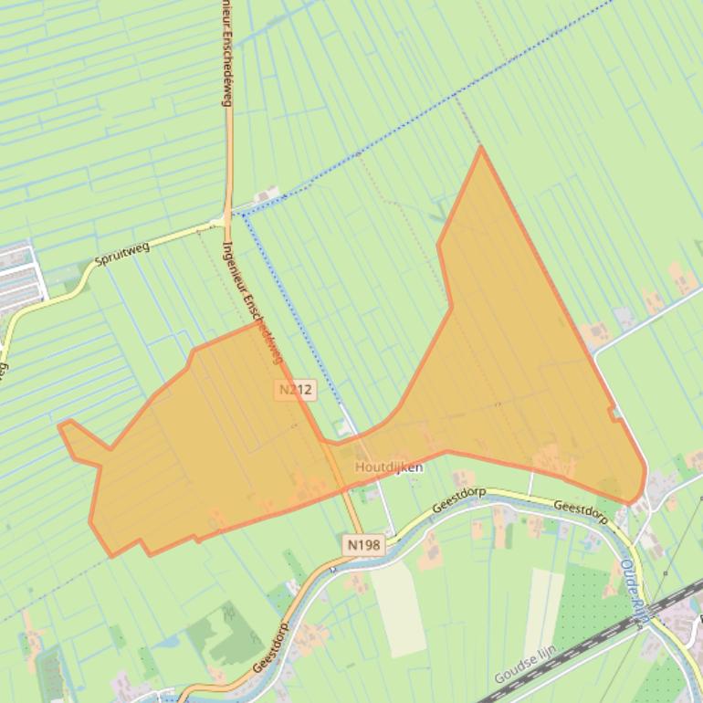 Kaart van postcodegebied 3471BS.