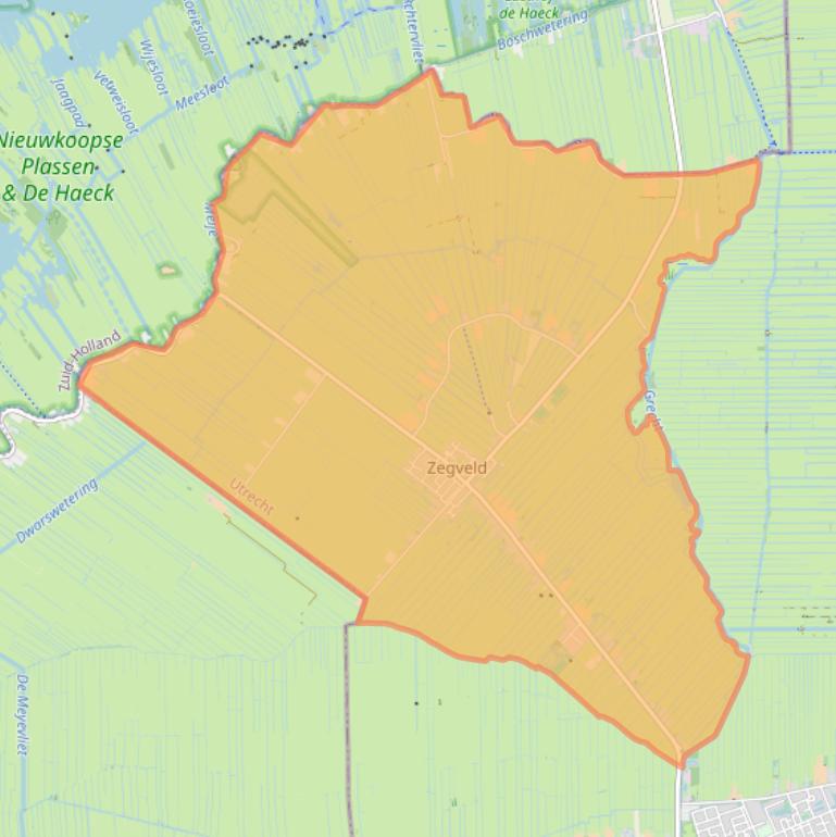 Kaart van postcodegebied 3474.