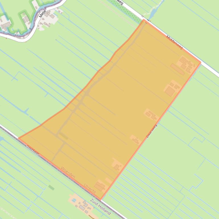 Kaart van postcodegebied 3474KW.
