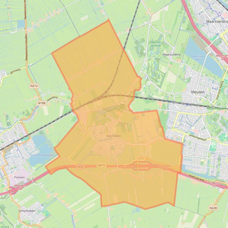 Kaart van postcodegebied 3481.