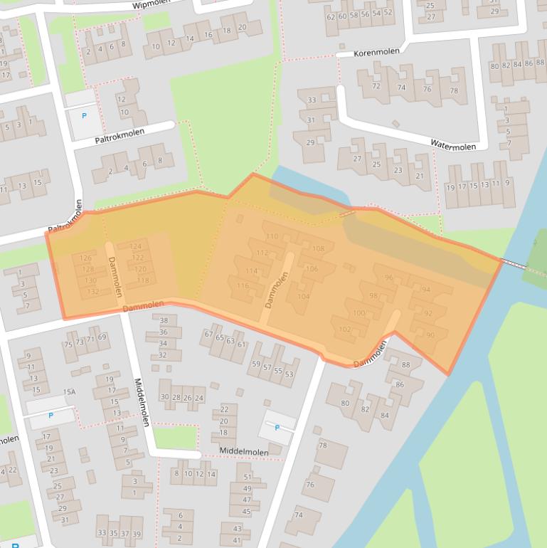 Kaart van postcodegebied 3481AP.