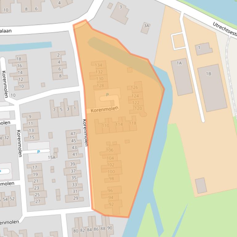 Kaart van postcodegebied 3481AX.