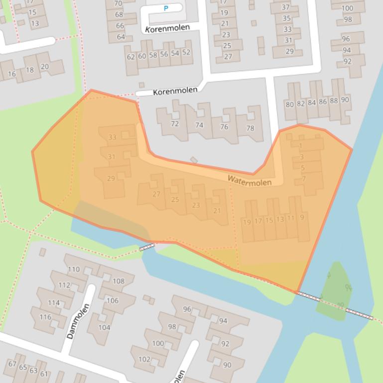 Kaart van postcodegebied 3481AZ.