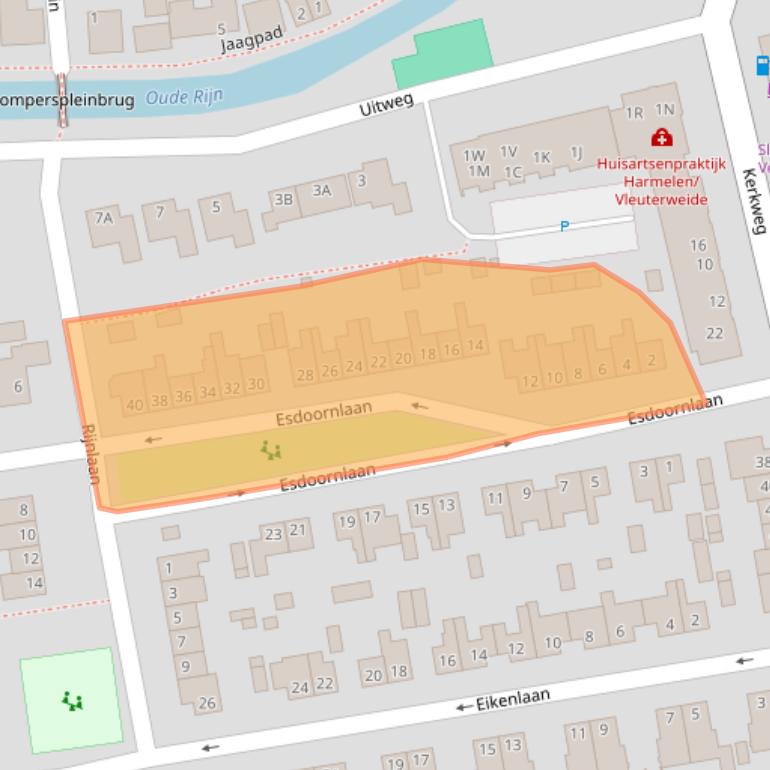 Kaart van postcodegebied 3481BJ.