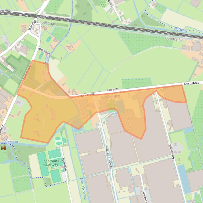 Kaart van postcodegebied 3481GW.
