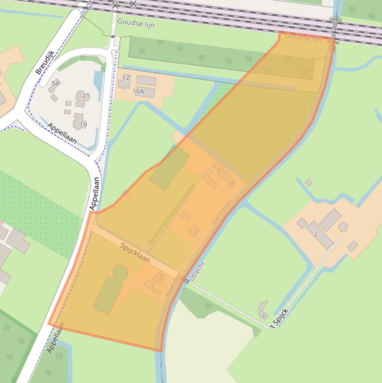 Kaart van postcodegebied 3481GZ.