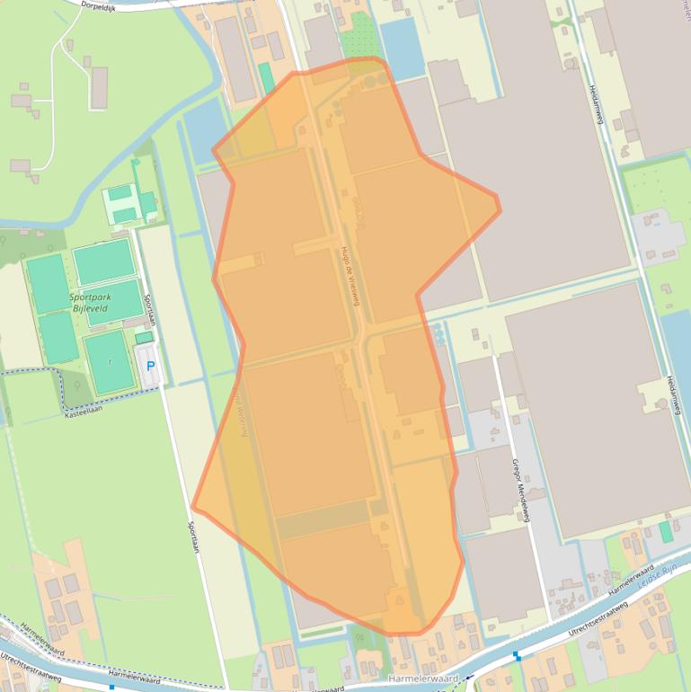 Kaart van postcodegebied 3481JA.