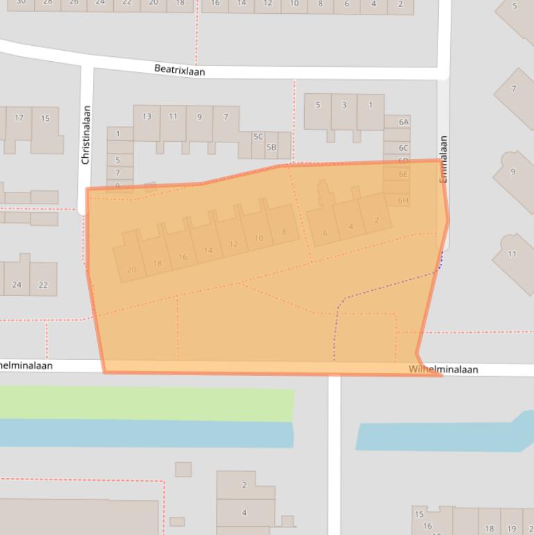 Kaart van postcodegebied 3481VD.