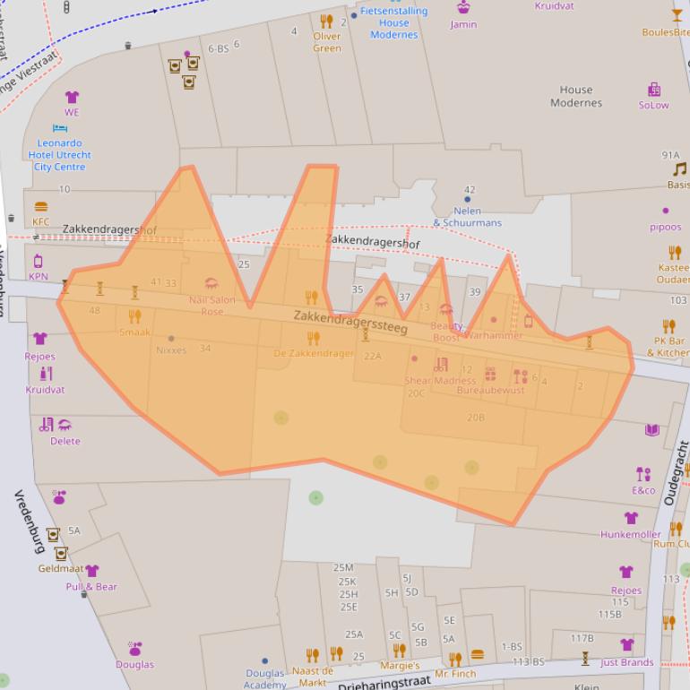 Kaart van postcodegebied 3511AA.
