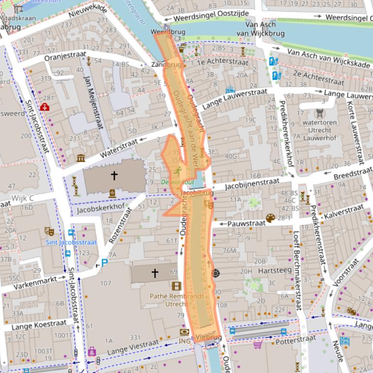 Kaart van postcodegebied 3511AC.