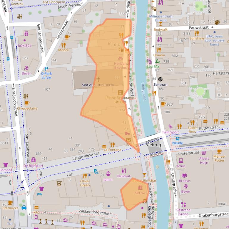 Kaart van postcodegebied 3511AD.