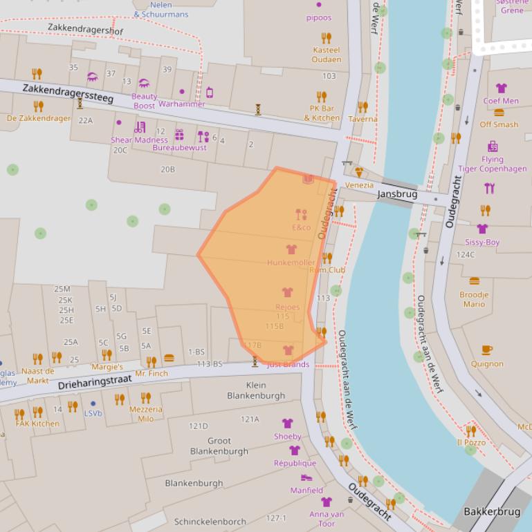 Kaart van postcodegebied 3511AG.