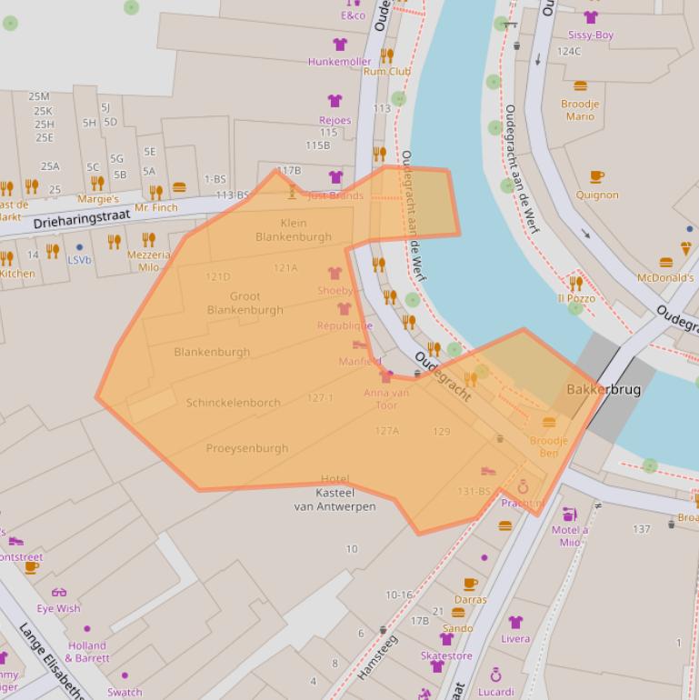 Kaart van postcodegebied 3511AH.