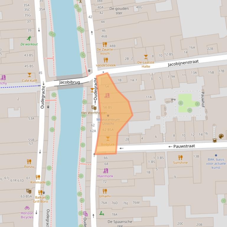 Kaart van postcodegebied 3511AS.