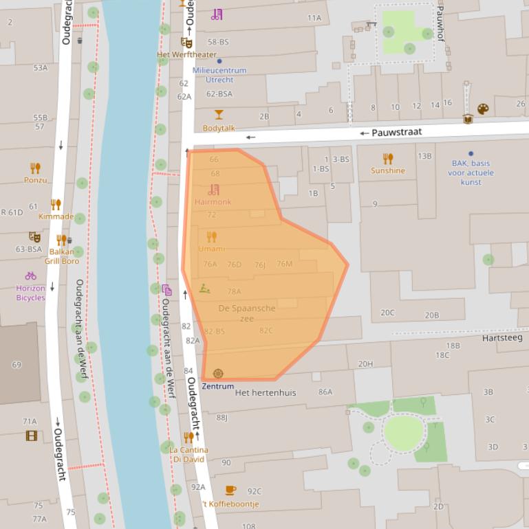 Kaart van postcodegebied 3511AT.