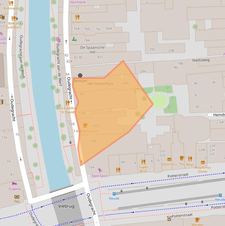 Kaart van postcodegebied 3511AV.