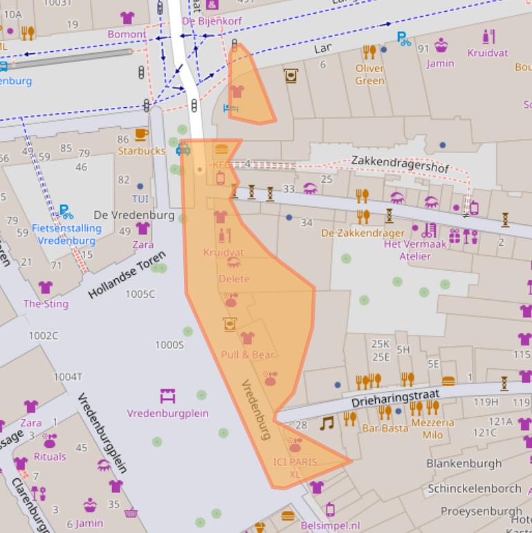 Kaart van postcodegebied 3511BA.
