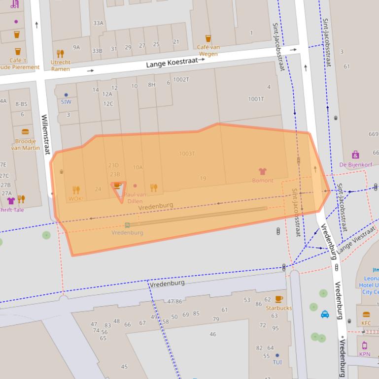 Kaart van postcodegebied 3511BB.
