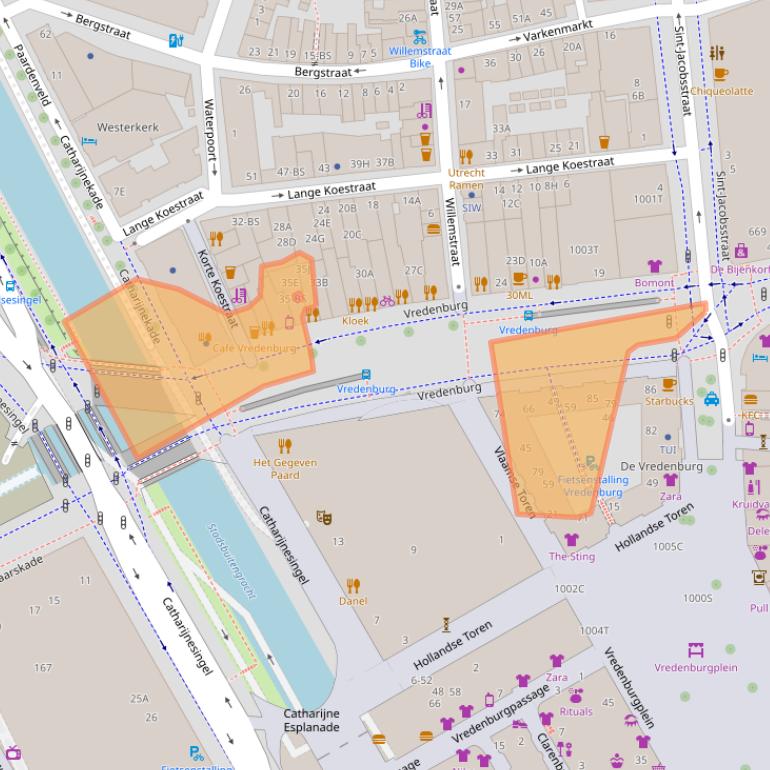 Kaart van postcodegebied 3511BD.