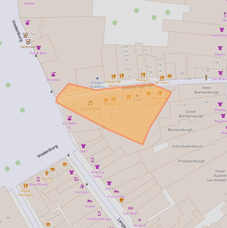 Kaart van postcodegebied 3511BJ.