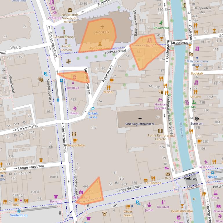 Kaart van postcodegebied 3511BL.