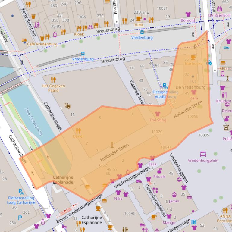 Kaart van postcodegebied 3511BN.
