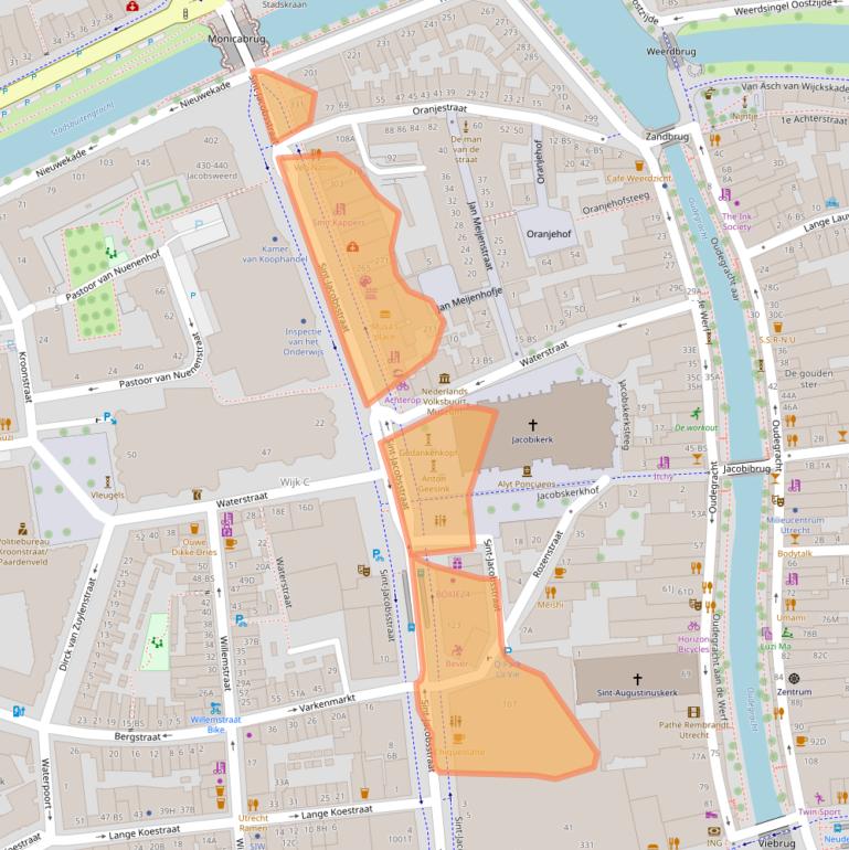 Kaart van postcodegebied 3511BP.