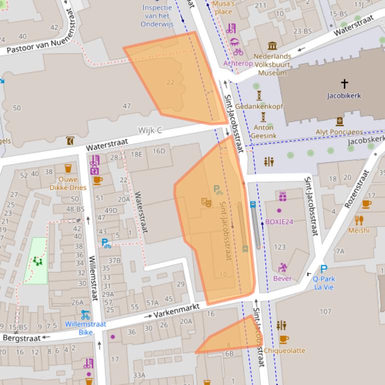 Kaart van postcodegebied 3511BS.