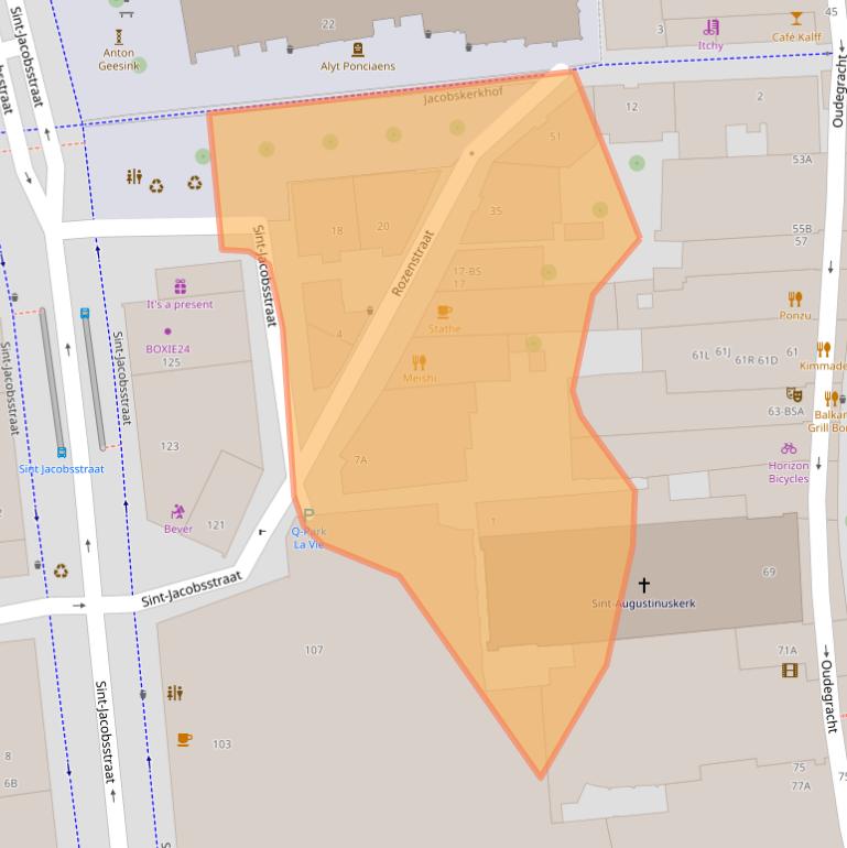 Kaart van postcodegebied 3511BV.