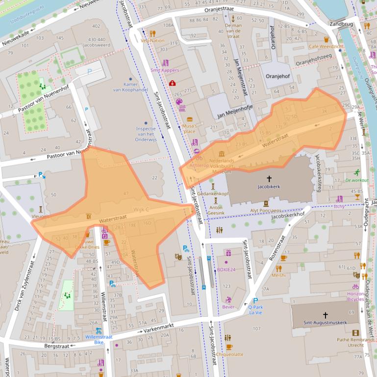 Kaart van postcodegebied 3511BW.