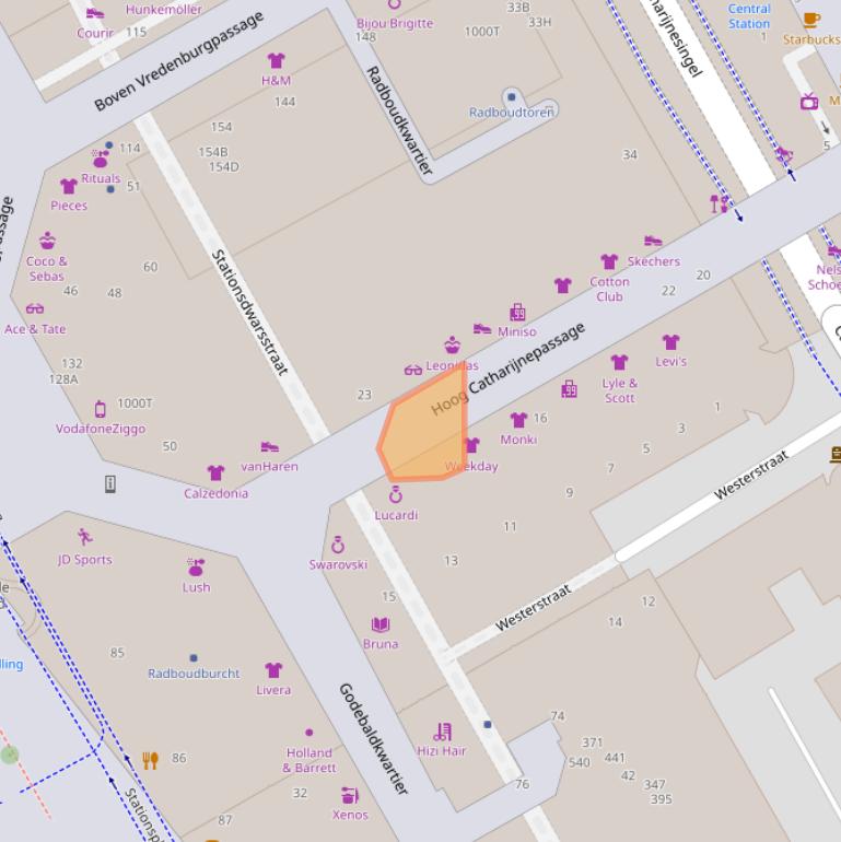 Kaart van postcodegebied 3511CH.