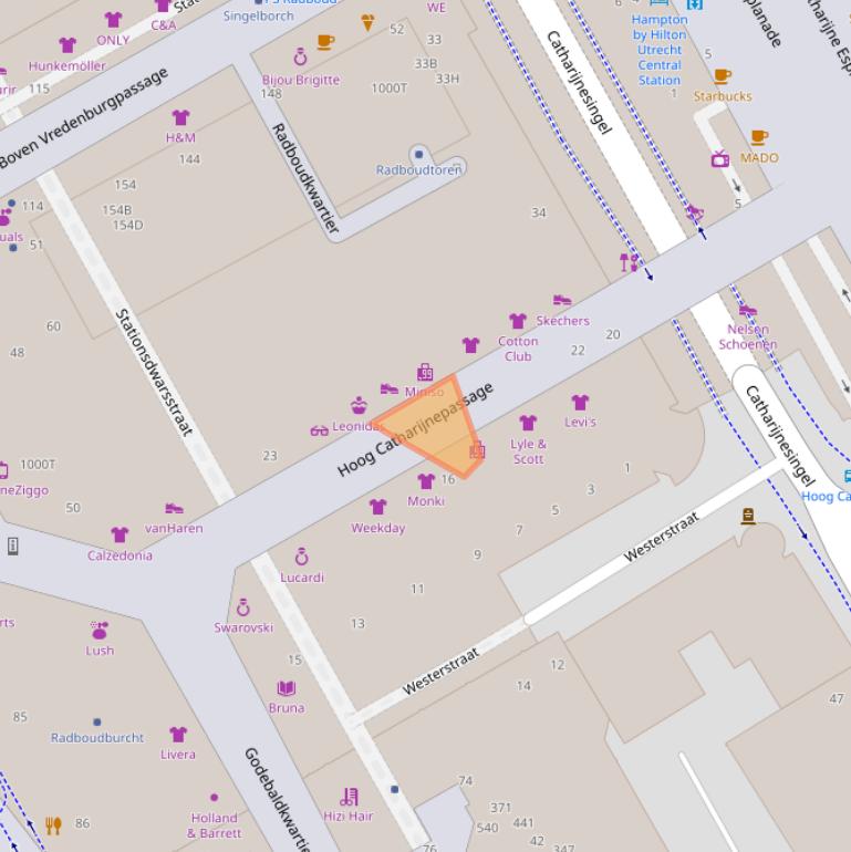 Kaart van postcodegebied 3511CL.