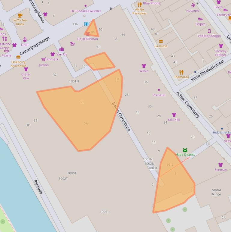 Kaart van postcodegebied 3511CV.