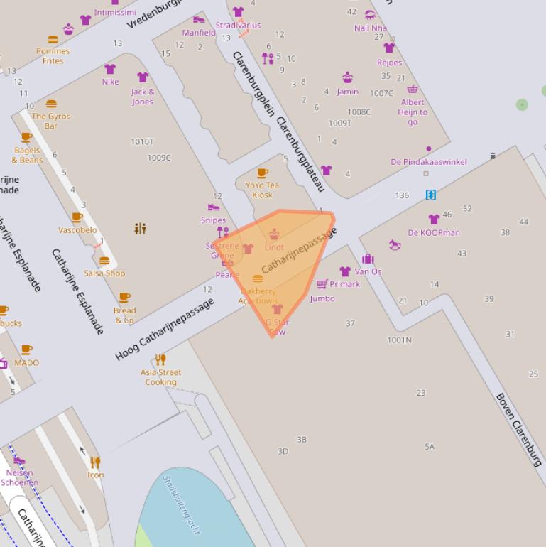 Kaart van postcodegebied 3511CX.