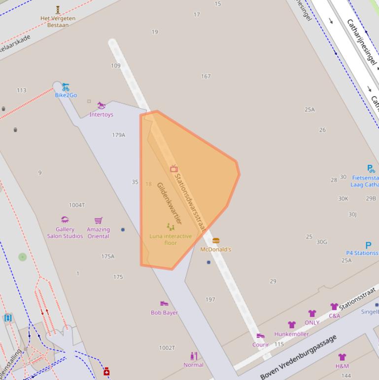 Kaart van postcodegebied 3511DA.