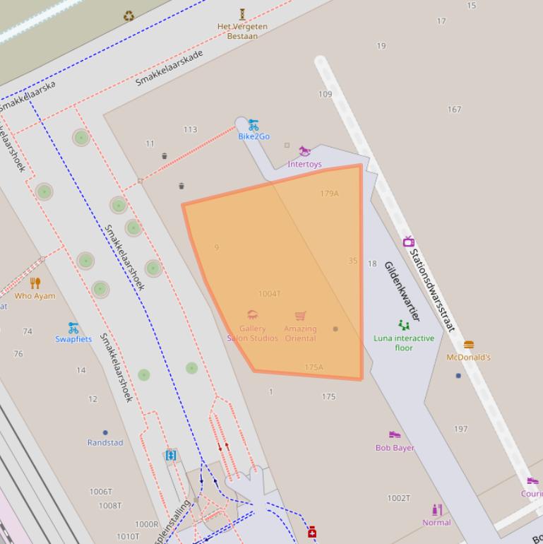 Kaart van postcodegebied 3511DB.