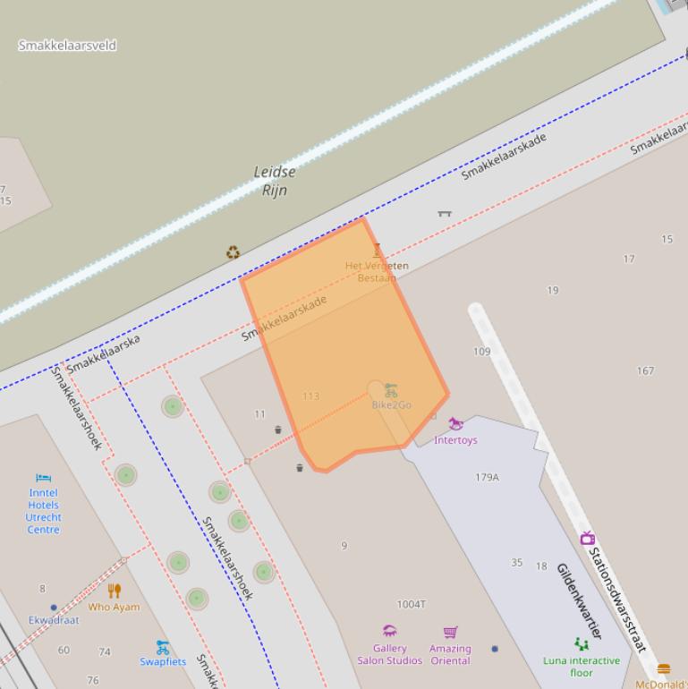 Kaart van postcodegebied 3511EB.