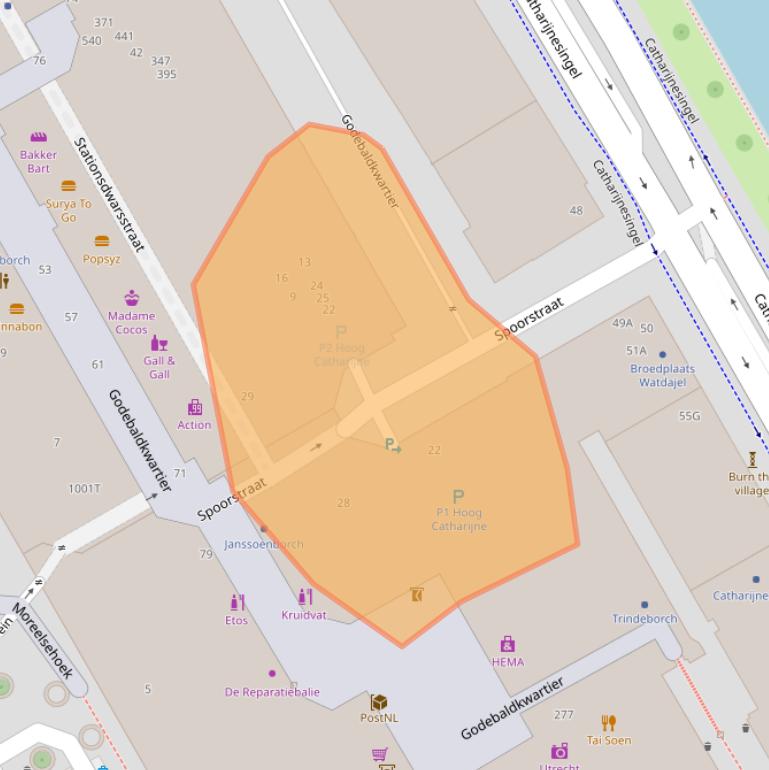 Kaart van postcodegebied 3511EN.