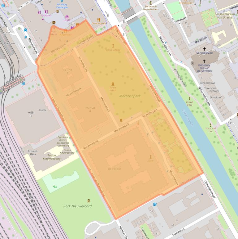 Kaart van postcodegebied 3511EP.