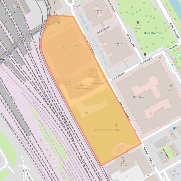 Kaart van postcodegebied 3511ER.