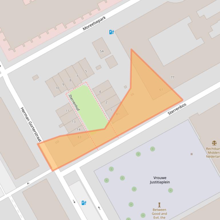 Kaart van postcodegebied 3511ET.